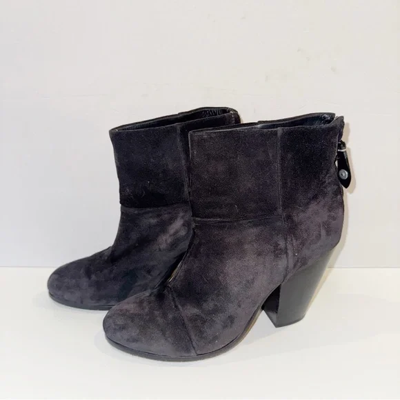 Rag & Bone Newbury Black Leather Suede Ankle Boots Sz 9.5 ASO Celebrities Chunky - Picture 3 of 15